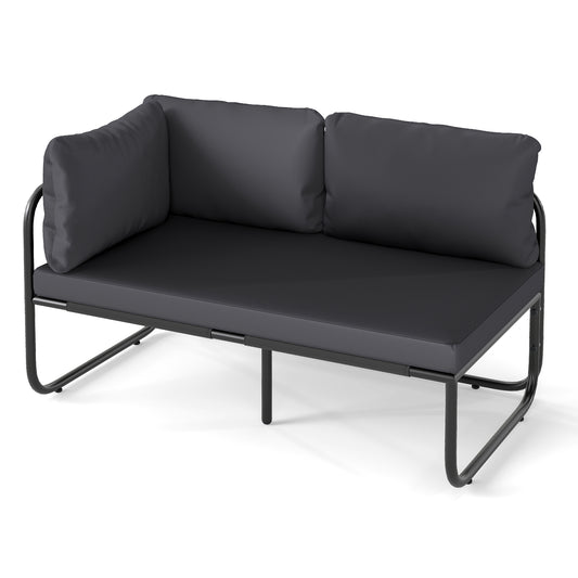 Patio Loveseat – Buitenbank – Tuinbank – Sofa – Zitbank – Met Afneembare Kussens – Stevig Metalen Frame