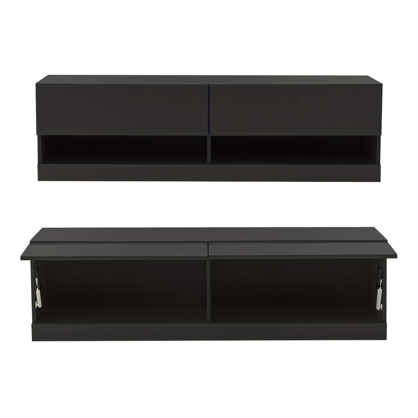 TV Cabinet, Hanging TV Cabinet Lowboard TV Cabinet, 140x35x40cm, Black