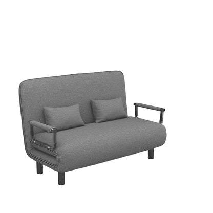 Slaapbank – Opklapbare Bank – Slaapbank Bed – Bedbank – Slaapfauteuil – Grijs – Verstelbare Rugleuning – Stevig Metalen Frame