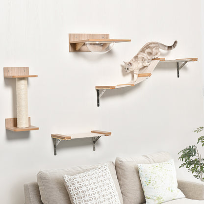 Krabpaal – Kattenklimwand – Kattenboom – Kattenmeubel – Krabmeubel – Lichtbruin – Sisal Krabpaal – Met Hangmat