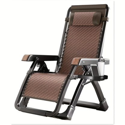 Relaxstoel – Fauteuil – Ligstoel – Leesstoel – Inklapbare Stoel – Verstelbare Rugleuning 0-170° – Draagkracht 300 kg – Inclusief Hoofdkussen – Zwart of Bruin