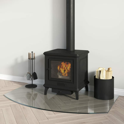 TOMSHOO Heat Resistant Hearth Glass Floor Protector – 100x60 cm Durable Glass Panel for Fireplace Safety, Rectangular Transparent Hearth Guard, Fireplace Accessories