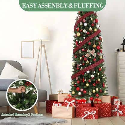 kunstkerstboom – nepkerstboom – kunstboom – kerstversiering – kerstdecoratie – 230 cm groot – 9 lichtstanden met warm wit en multicolor LEDs