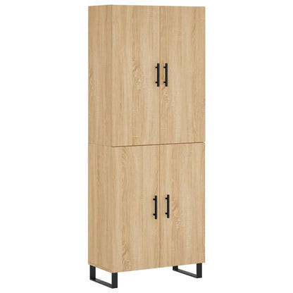 Highboard – Ladekast – Dressoir – Opbergkast – Sideboard – Sonoma Eiken – Duurzaam Houtcomposiet – Metalen Poten – 69,5x34x180 cm