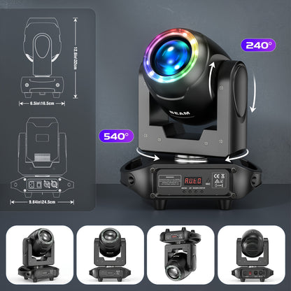 150W LED Moving Head – Effectlamp – Podiumverlichting – Lichtshow Lamp – Theaterlicht – 16 Prisma's – DMX 512 Bedienbaar