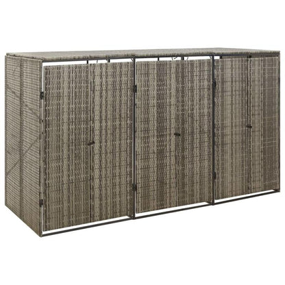Afvalbak Buiten – Buitenprullenbak – Afvalton – Vuilnisbak – Afvalemmer – 3 Ton Capaciteit – Weerbestendig PE-Rattan & Staal – 207x80x117 cm