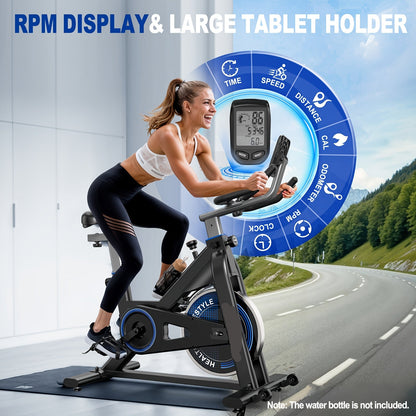 Fitnessfiets – Indoor Cycling Bike – Hometrainer – Trainingsfiets – Compact – 300 Watt Weerstand – Stabiel Frame - Grijs - QUORE
