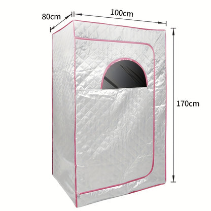 Portable Steam Sauna Box, Portable Sauna for Home, Person Sauna Tent Sauna Box At Home Spa, Home Sauna for Gym, Pilates, Garage, Hot Tub 100x80x170cm (Silvery), Hot Tub Accessory, Gym Sauna, Spacesaving Setup, Compact Design,