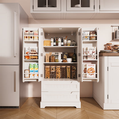 Keukenkast – Opbergkast – Keukenonderkast – Buffetkast – Organizer – Waterbestendig – Kantelbeveiliging – 2 Laden – 2 Deuren – Verstelbare Planken – Wit