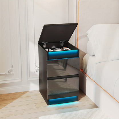 Nachtkastje – Bijzettafel – Ladekastje – Opbergkast – Nachtkastjes – Massief Hout – Compact Formaat – Twee Soepel Lopende Laden