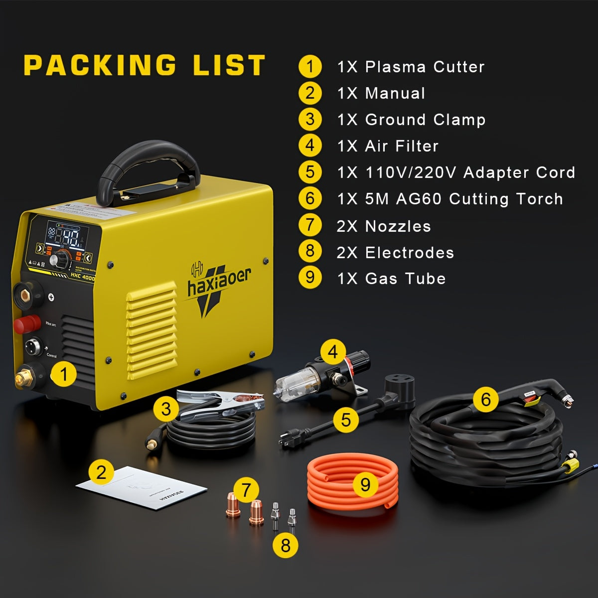 Plasmasnijder – Plasma Cutter – Metaalsnijder – Snijmachine – Lassersgereedschap – 220V – 40 Ampère – Low-frequency Non-Touch Pilot Arc – Groot LED-Display – Maximale Snijdikte 25 mm – IGBT Technologie