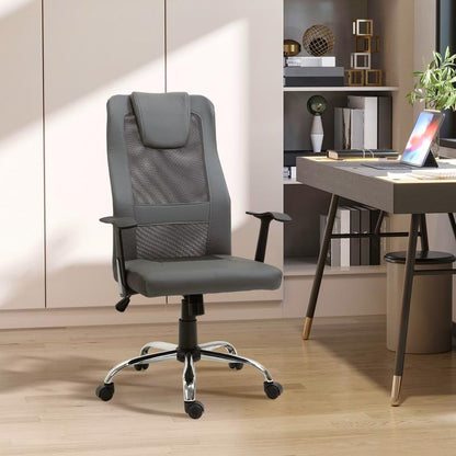 Bureaustoel – Office Chair – Kantoorstoel – Draaistoel – Ergonomische Stoel – Verstelbaar 360° Draaibaar – Met Metalen Frame en Handmatige Kantelfunctie – Max. 120 kg Belastbaar