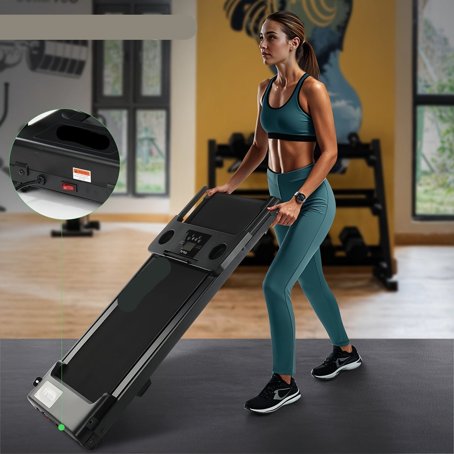 Loopband – Inklapbare Loopband – Compacte Loopband – Fitnessapparaat – Stille Motor – 12 Vooraf Ingestelde Programma’s - QUORE