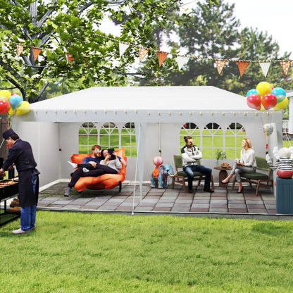 Partytent – Vouwtent – Paviljoen – Tuintent – Feesttent – 3x6 m – Verstelbare Hoogte 2,44-2,64 m – Waterafstotend Oxford Polyester – Stevig Stalen Frame