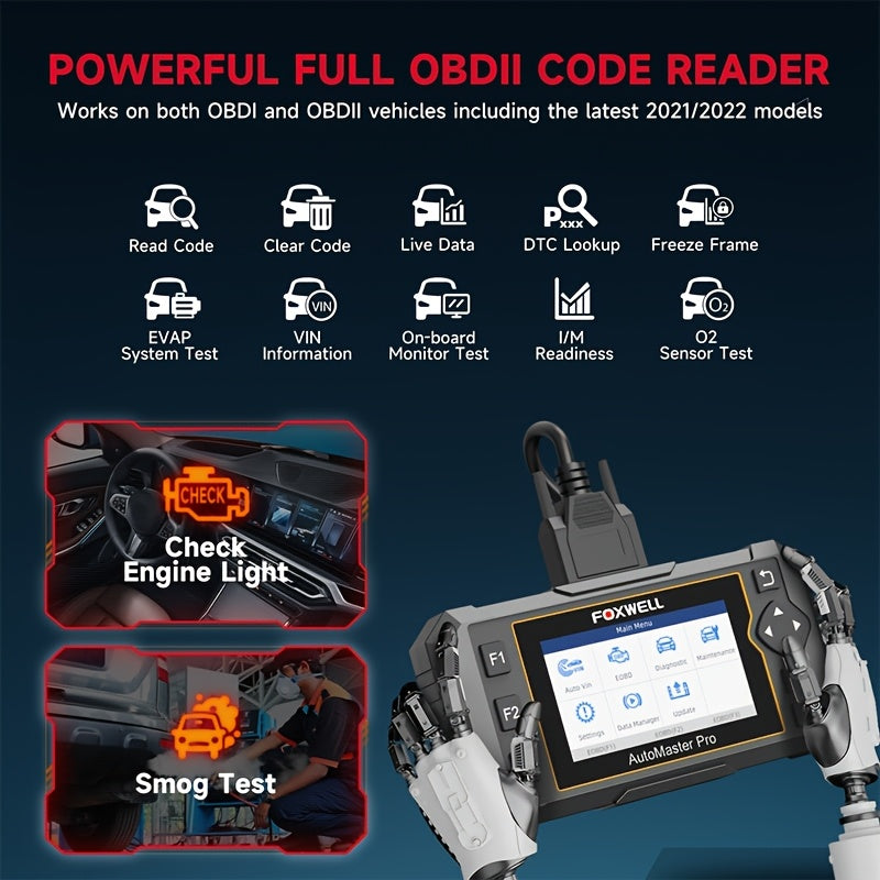 OBD2 Scanner – Auto Diagnostische Tool – Uitleesapparaat – Diagnosecomputer – Uitlezen Motorcodes – 4-in-1 Functie – Kleurentouchscreen & Android OS
