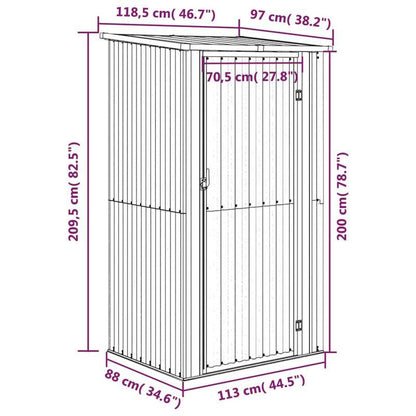 Tuinhuisje – Tuinschuur – Tuinberging – Gereedschapsschuur – Tuinkast – Gegalvaniseerd Staal – Weerbestendig Met Ventilatie & Dubbele Deuren – Antraciet – 118,5x97x209,5 cm