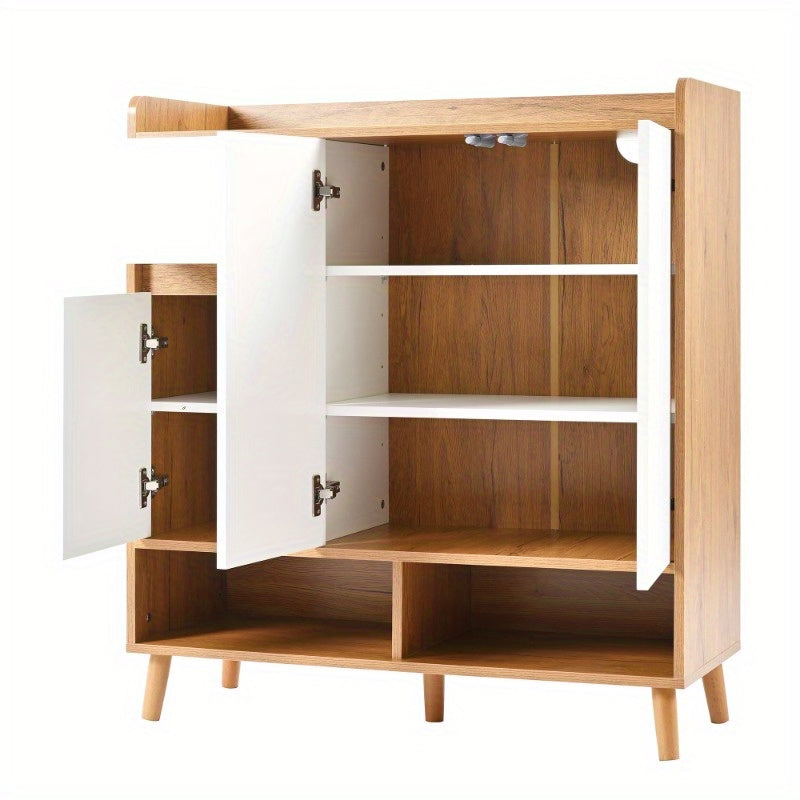 Dressoir Schoenenkast – Schoenopbergkast – Opbergkast – Kast Met Planken – Minimalistisch Design – 99x90x35 Cm – Verstelbare Planken