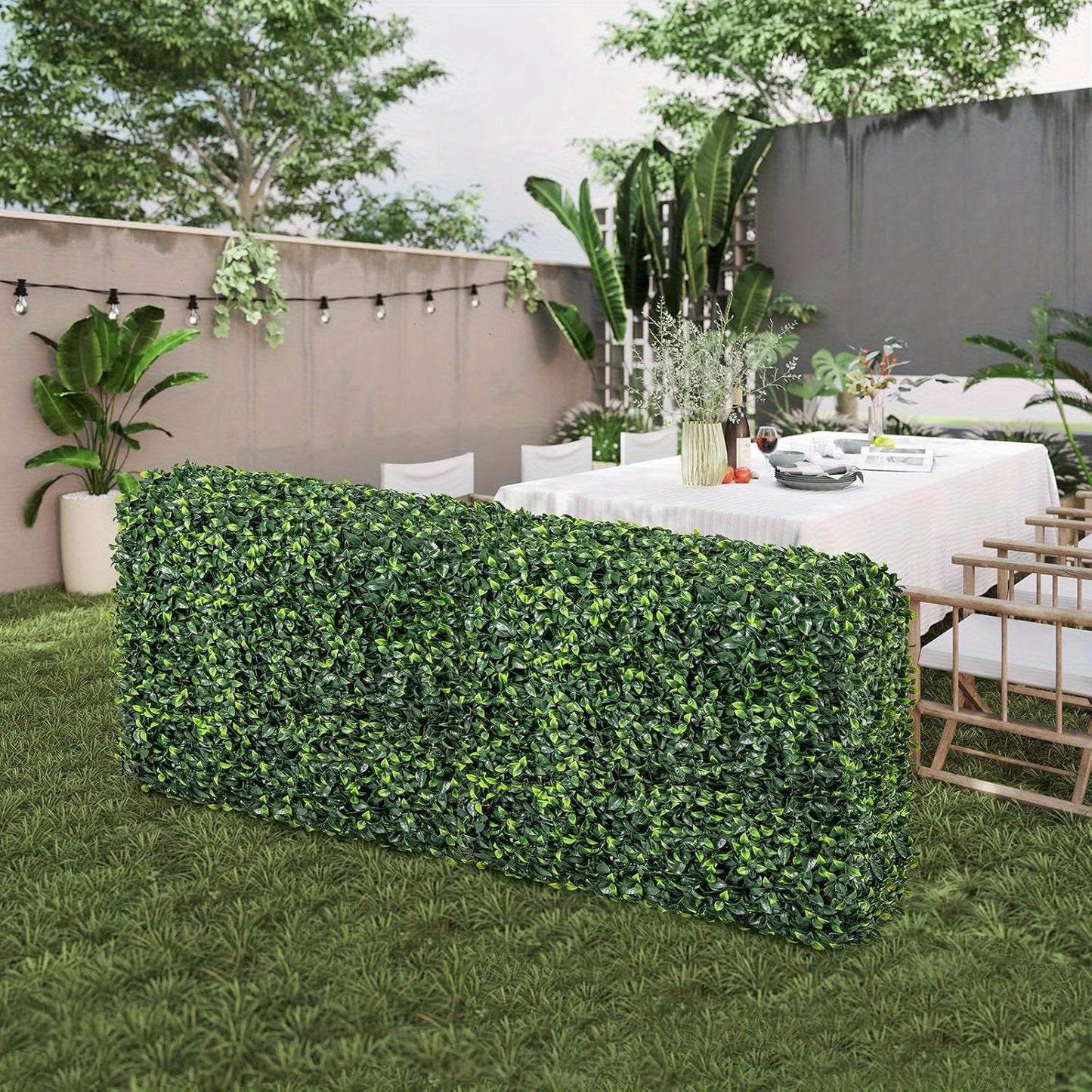 Artificial Plant Wall, Artificial Plants Standing on The Floor, Artificial Plants As Room Divider & Decoration, with Realistic PE Leaves, 92X38X86Cm