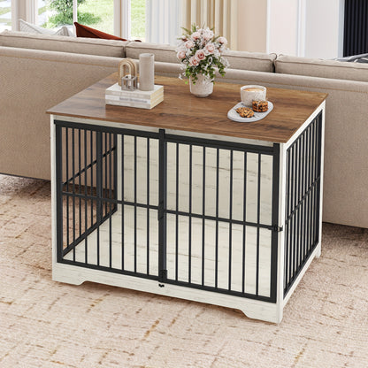Hondenbench – Hondenkooi – Hondenbox – Bench – Dierenkooi – Stabiel Metaal – Opbergtablet – 110 x 65 x 81 cm – Voor Honden Tot 100 kg