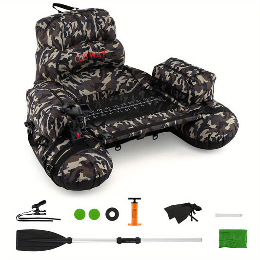 Opblaasbare Vissersboot – Visserskajak – Opblaasbare Boot – Inflatable Visboot – Solo Visboot – Motor Trolling Systeem – 150 KG Capaciteit – Camouflage Design