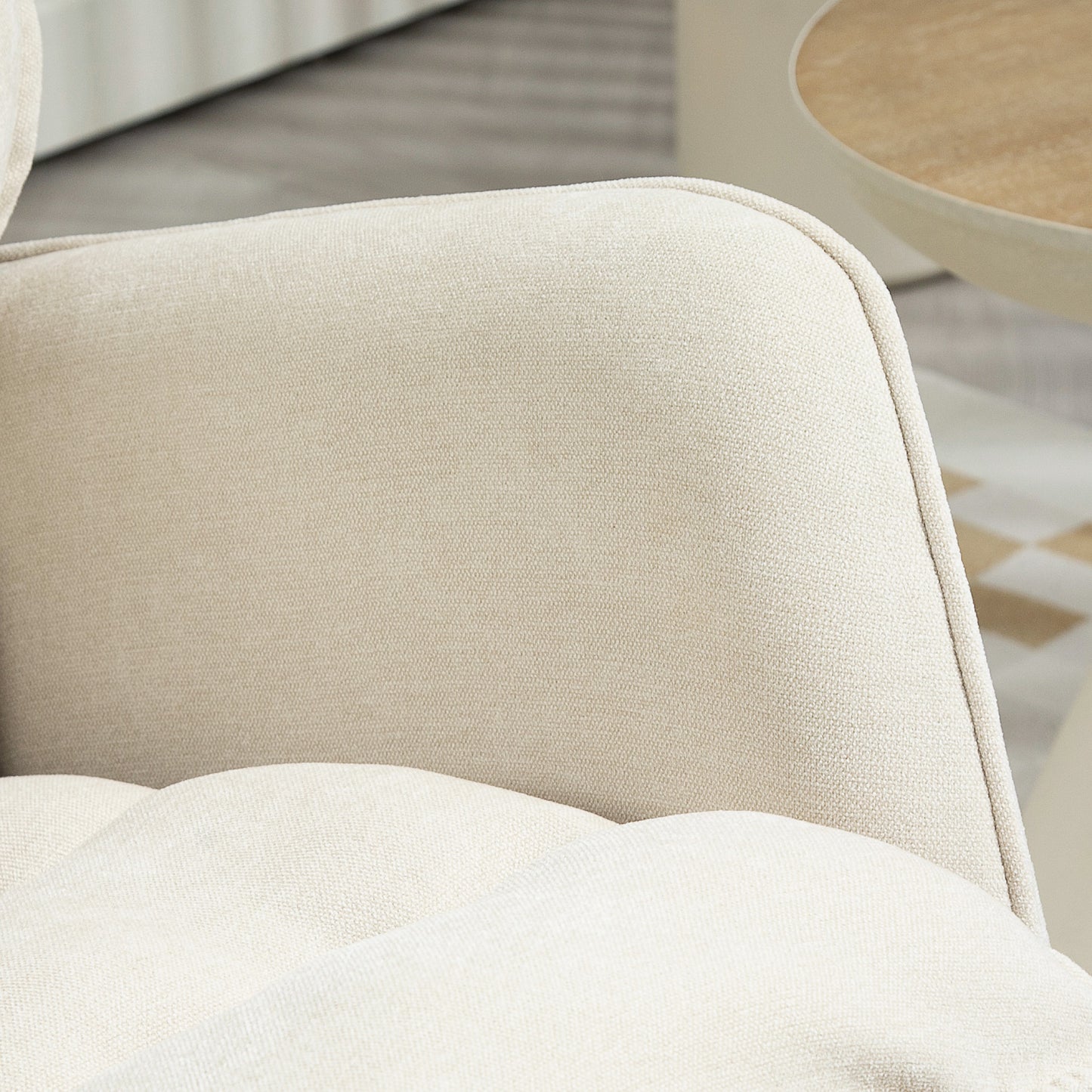 Schommelstoel – Schommelstoel Fauteuil – Draaifauteuil – Lounge Stoel – Woonkamerstoel – Chenille Bekleding – Houten Basis – Max. Draagvermogen 120 kg