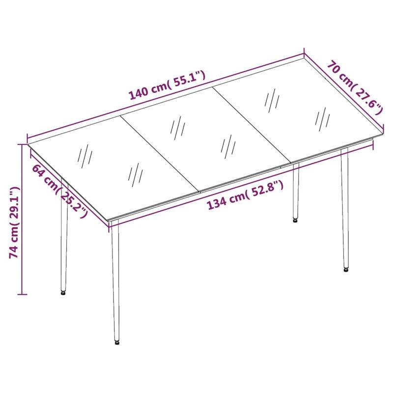 7pcs Garden Furniture Set in Black, Suitable for Temporary Outdoor Use.