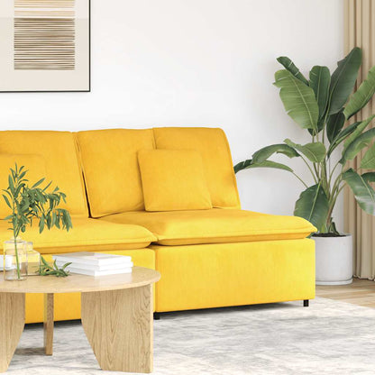 Modulaire Bank – Modulair Sofa – Hoekbank – Loungebank – Zitbank – Lichtgeel – Corduroy Stof – Flexibel Ontwerp