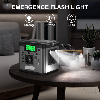 Draagbare Powerstation – Mobiele Accu – Noodstroomvoorziening – Camping Accu – 518Wh Batterij – 500W Sinusgolf Uitgang
