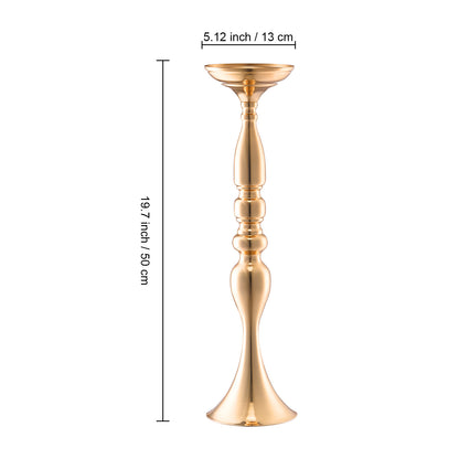 Bloemvaas – Bloemenstandaard – Siervaas – Tafelvaas – Bloemhouder – Metaal – Gouden Afwerking – 50 cm Hoog