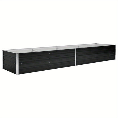 Tuinbak – Verhoogd Plantenbed – Bloembak – Groenbak – Plantenbak – Duurzaam Verzinkt Staal – Groot Formaat 320x80x45 cm – Weerbestendig Antraciet