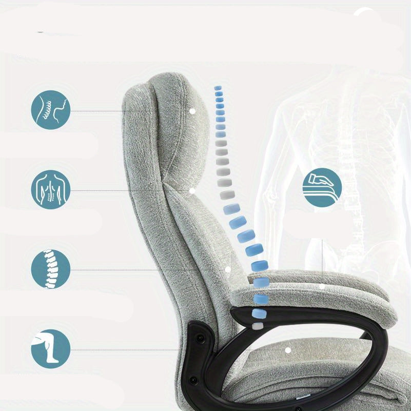 Bureaustoel – Bureaustoel Ergonomisch – Draaistoel – Werkstoel – Studietoel – Verstelbare Zithoogte – Stevig PVC Frame – Lichtgrijs – Comfortabele Leren Bekleding – Max 120 kg