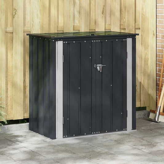Tuinkist – Tuinbox – Buitenopbergbox – Opbergkist – Tuinkast – Zwart Staal – 101,5x57x100,5 cm – Robuust en Veelzijdig