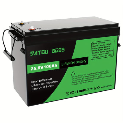 Li-ion Accu – Lithium Accu – LiFePO4 Batterij – Oplaadbare Accu – 24V 100Ah – 100A BMS Beveiliging – 8000+ Cycli Levensduur