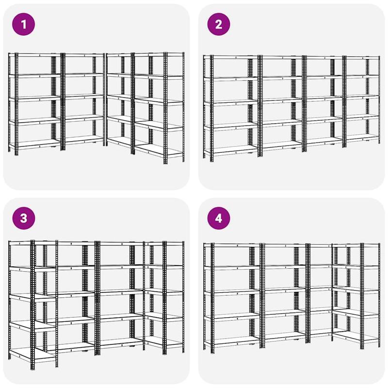 Opbergrek – Stellingkast – Opbergrek – Opbergkast – Opbergrekken – 5 Niveaus – Staal Hout Anthraciet
