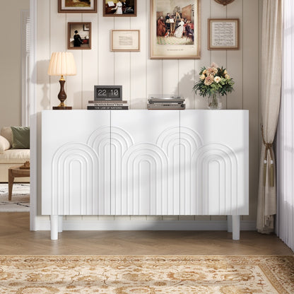 Dressoir – Sideboard – Opbergkast – Kast – Wandmeubel – Wit – 120x38,5x79 cm – Verstelbare Plank – 16 cm Poten
