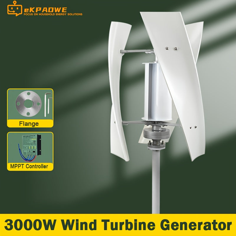 2KW Vertical Axis Maglev Wind Turbine 2000W Free Energy Household 12V 24V Wind Turbine Low Speed Low Noise camping RV, Wind Turbine Generator Complete Kit, Wind Generator, Rv Power Supply, Camping Energy Solution, Compact Tur