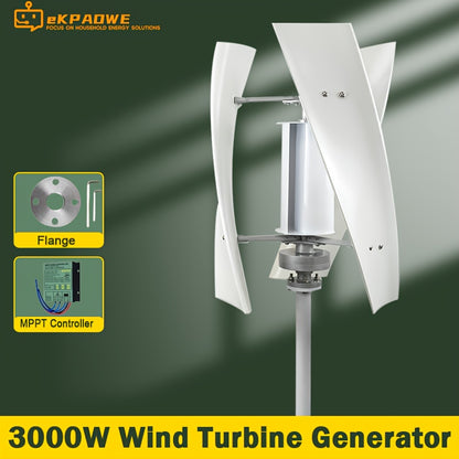 2KW Vertical Axis Maglev Wind Turbine 2000W Free Energy Household 12V 24V Wind Turbine Low Speed Low Noise camping RV, Wind Turbine Generator Complete Kit, Wind Generator, Rv Power Supply, Camping Energy Solution, Compact Tur