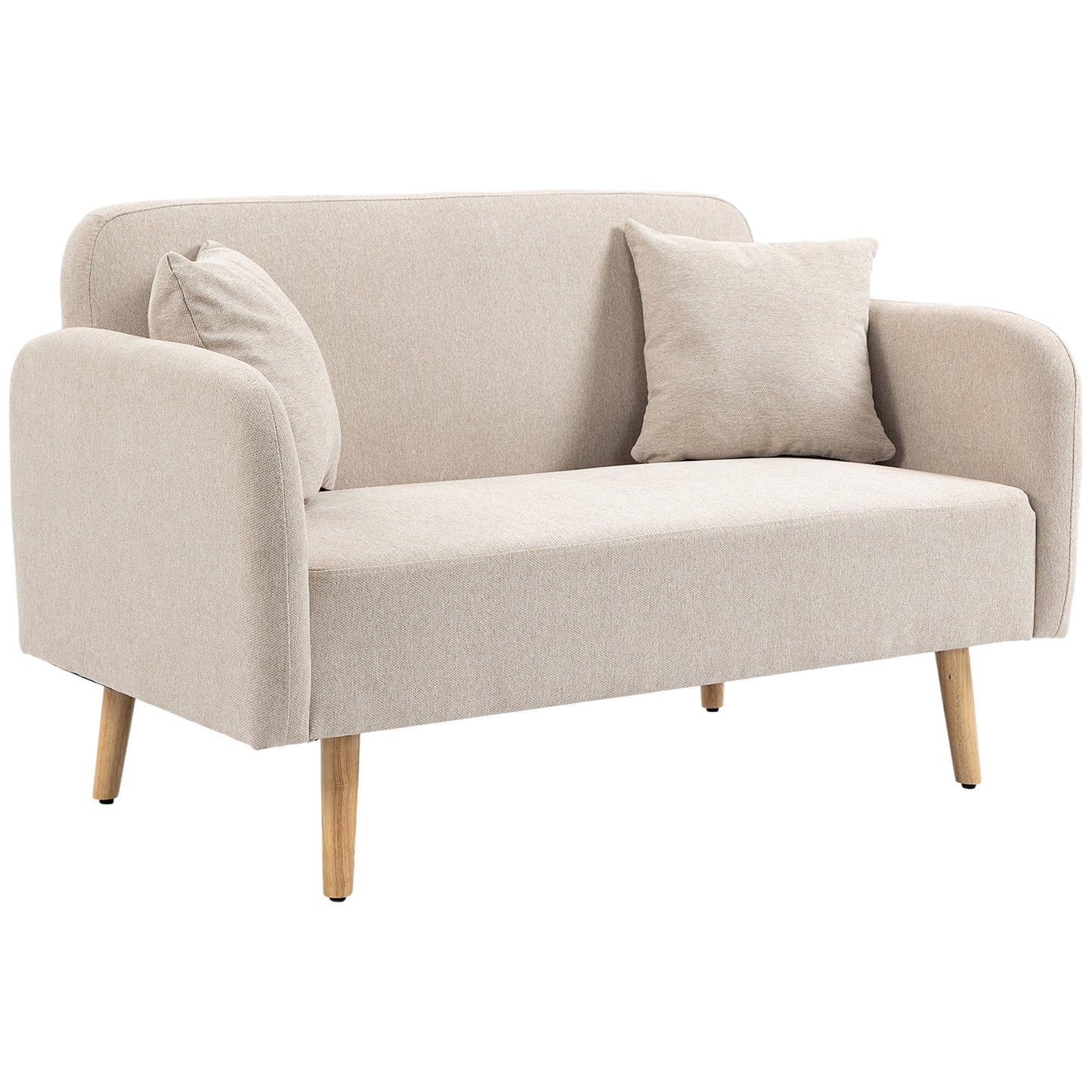 2-zitsbank – tweezitsbank – loveseat – zitbank – bankstel – fluwelen bekleding – verstelbare houten poten – 130x70x80 cm – inclusief 2 sierkussens