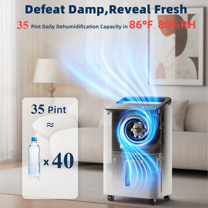 Ontvochtiger – Luchtontvochtiger – Vochtvreter – Dehumidifier – Wasdroogfunctie – 20L per Dag – Fluisterstil 30dB – Intelligente Vochtregeling – Geschikt tot 120 m²