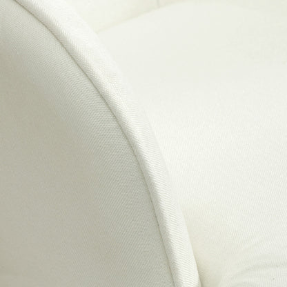 Schommelstoel – Schommelzetel – Schommelstoel Met Voetenbank – Relaxstoel – Wiegstoel – Creme Wit – Zacht Schommelmechanisme – Linnenlook Stof