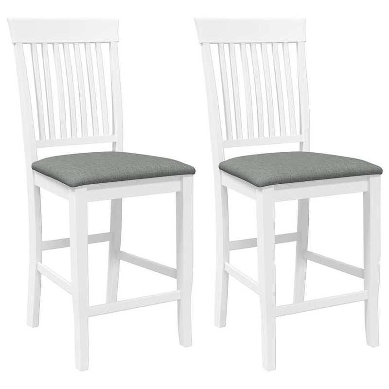 Bar Stools with Cushions 2pcs Solid Wood Rubber