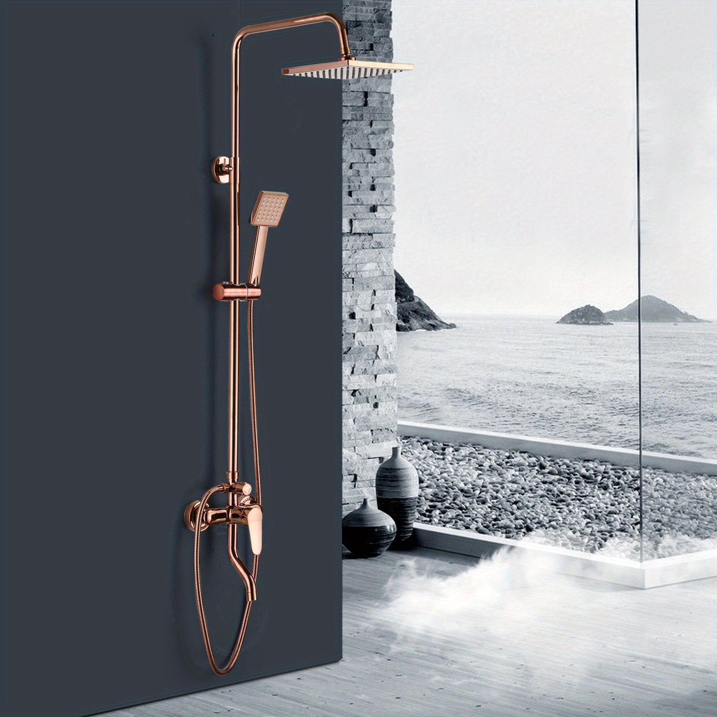 Shower Mixer Tap with Hand Shower, Mixer Tap for Shower Set with Single-Lever Shower Fitting, Shower System with Shower Fitting, Rain Shower, Shower Rail and Hose, Shower Set with Sprayer Bath Fitting