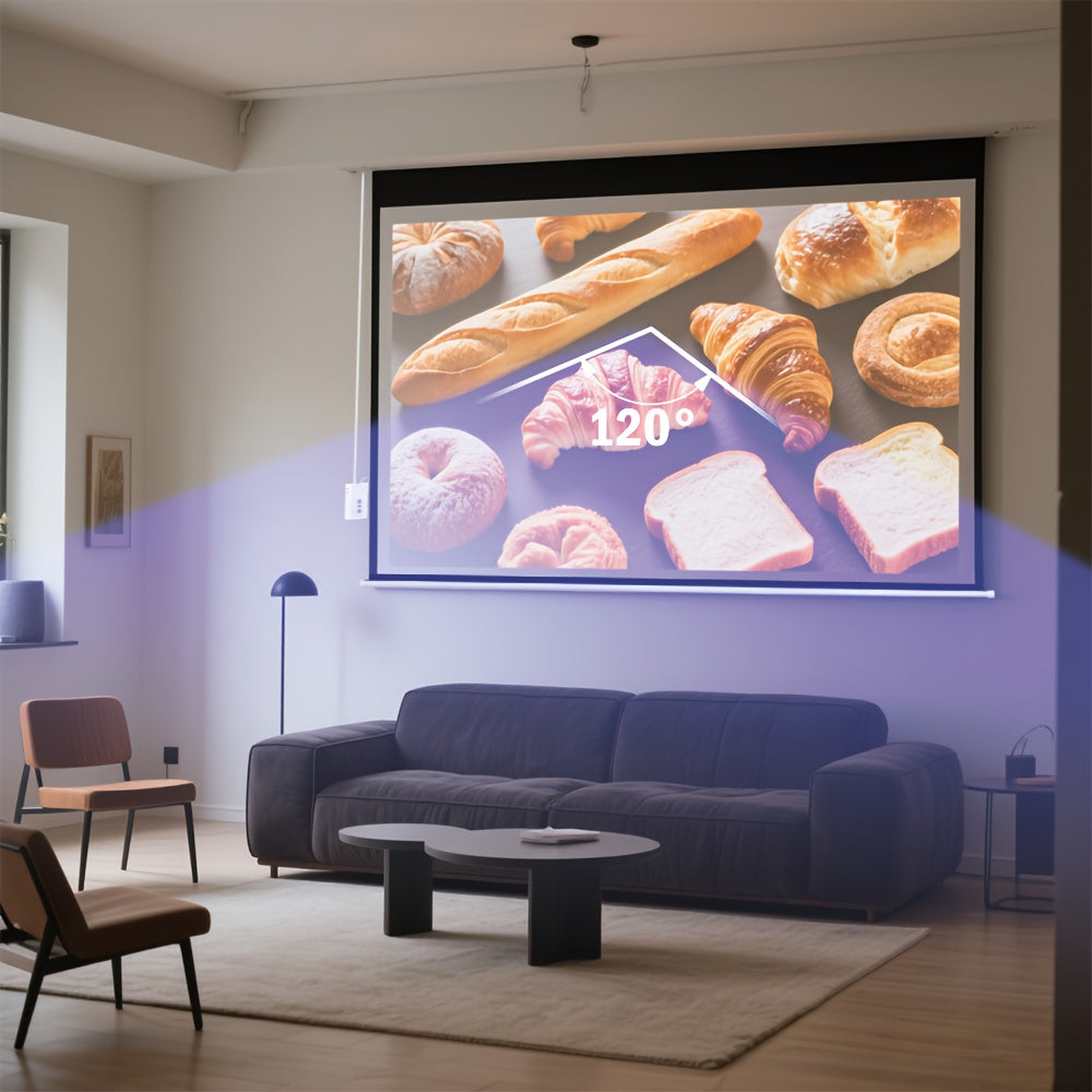 Projectiescherm – Beamerscherm – Projectiedoek – Elektrisch Scherm – Motorisch Scherm – 254 cm Breed – 16:9 Beeldverhouding – Afstandsbediening – Muur- en Plafondmontage