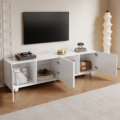 Modern White TV Stand, TV Cabinet, TV Panel, Low TV Stand. Unique Design.