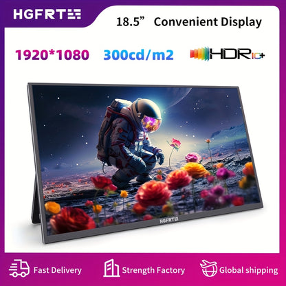 Draagbare Monitor – Portable Scherm – Tweede Scherm – Ultradun Display – Full HD Monitor – 18,5 Inch – IPS Mat Scherm – USB-C Aansluiting – Ingebouwde Speakers