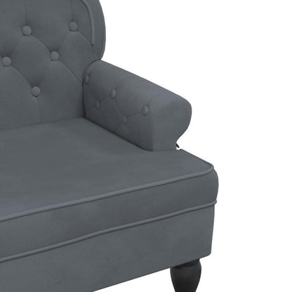Bank – Sofa – Zitbank – Tweezitsbank – Loungebank – Donkergrijs – Velvet Bekleding – Stevige Houten Constructie
