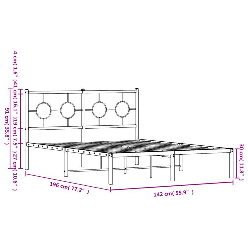 Bedframe Metaal Queen Size – Bedbodem Stalen Frame – Industrieel Bed – Slaapkamer Meubel – Minimalistisch Bed – Stevige Constructie – Zonder Matras