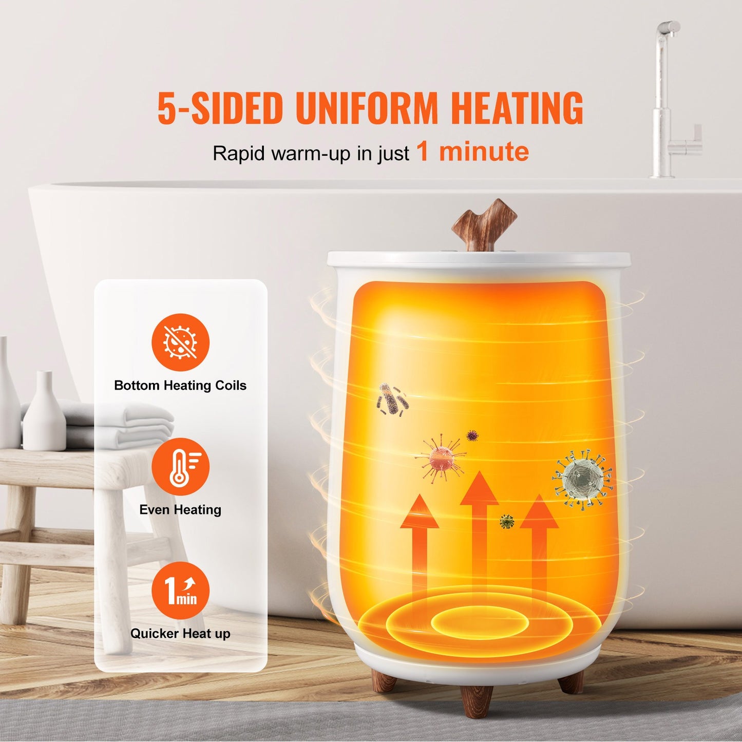 Handdoekverwarmer – Handdoekwarmer – Handdoek Stomer – Towel Warmer – Handdoek Warmer – 20L Capaciteit – Instelbare Temperatuur 60-80°C
