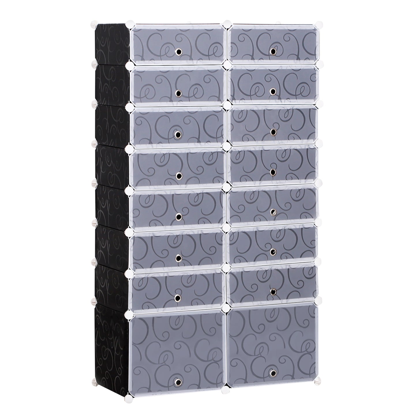 Modulaire Schoenenkast – Schoenopberger – Schoenwand – Schoenrek – Schoenenkast – 32 Paar Schoenen – Stabiel PP Plastic en Metaal