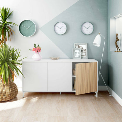 Dabello Sideboard, Kitchen Buffet, Design Living Room Cabinet, Modern 3-Door Sideboard with Shelves, 154x40x75 cm, Available in 6 Colors